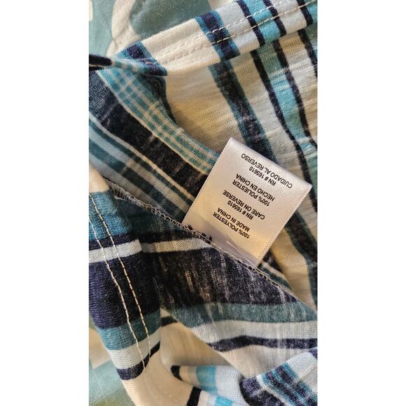 All in Love 3XL Short Sleeve Blue and White Striped Shirt - Picture 5 of 9